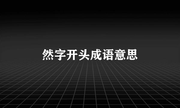 然字开头成语意思