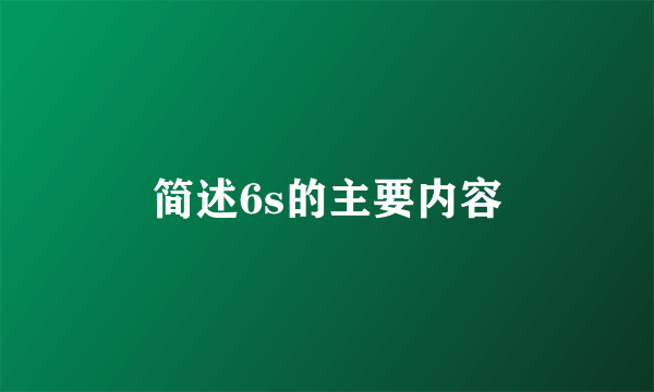 简述6s的主要内容