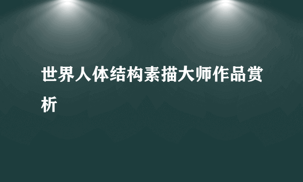 世界人体结构素描大师作品赏析