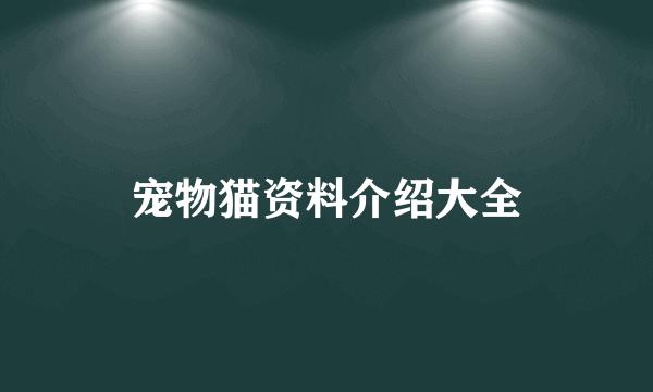 宠物猫资料介绍大全