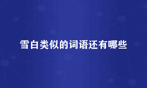雪白类似的词语还有哪些