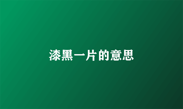 漆黑一片的意思