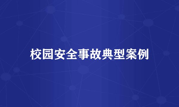 校园安全事故典型案例