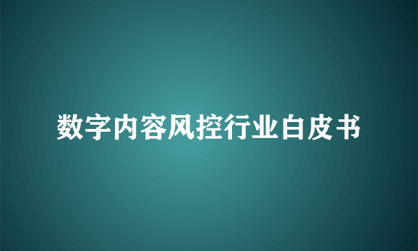 数字内容风控行业白皮书