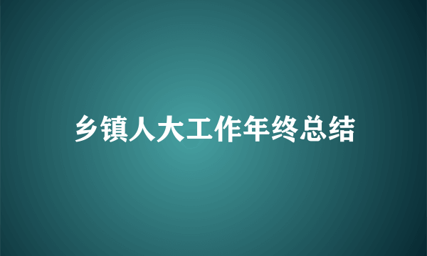 乡镇人大工作年终总结