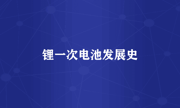 锂一次电池发展史