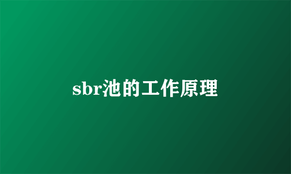 sbr池的工作原理
