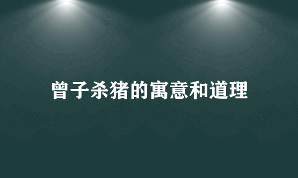 曾子杀猪的寓意和道理