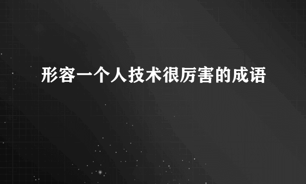 形容一个人技术很厉害的成语
