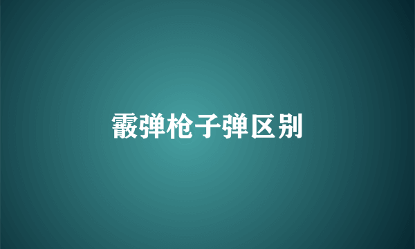 霰弹枪子弹区别
