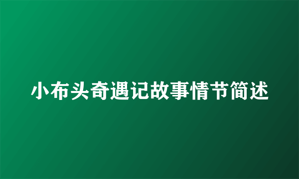小布头奇遇记故事情节简述