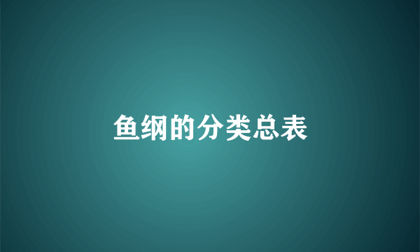 鱼纲的分类总表