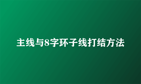 主线与8字环子线打结方法