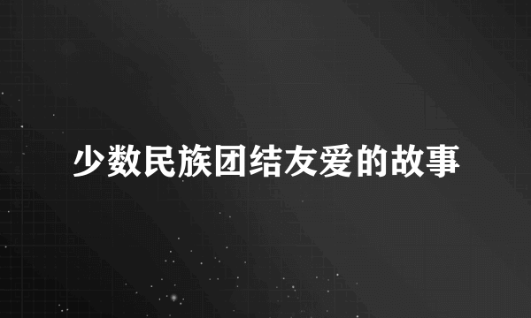 少数民族团结友爱的故事