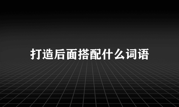 打造后面搭配什么词语