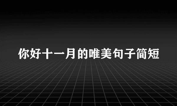 你好十一月的唯美句子简短