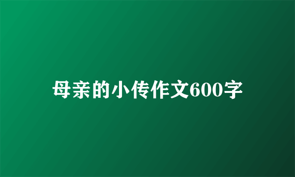 母亲的小传作文600字