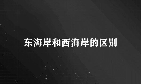 东海岸和西海岸的区别