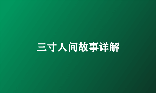 三寸人间故事详解