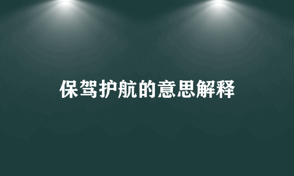 保驾护航的意思解释