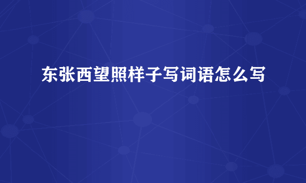 东张西望照样子写词语怎么写