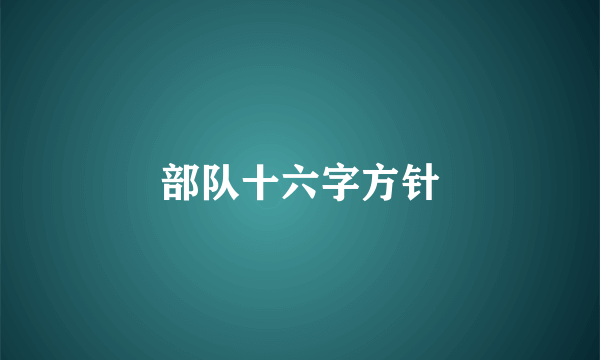 部队十六字方针