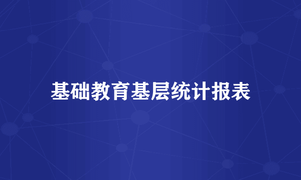 基础教育基层统计报表
