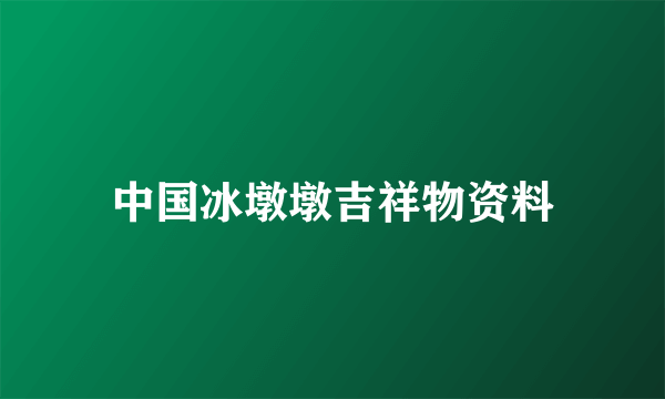 中国冰墩墩吉祥物资料