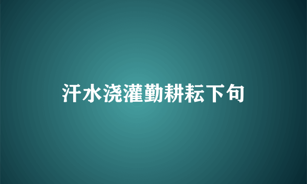 汗水浇灌勤耕耘下句