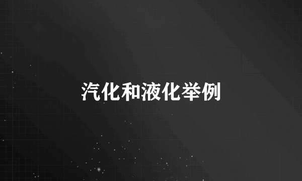 汽化和液化举例