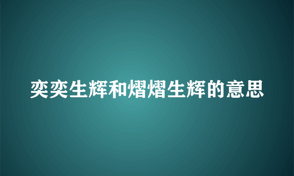 奕奕生辉和熠熠生辉的意思