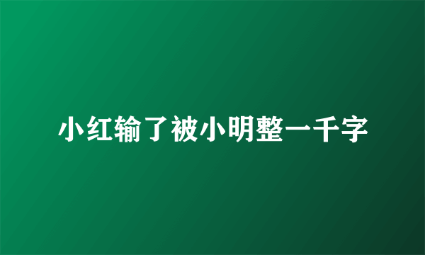 小红输了被小明整一千字