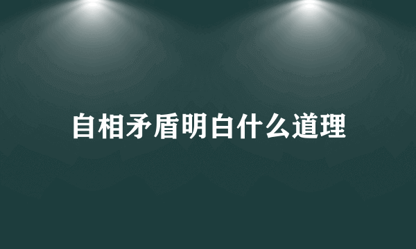 自相矛盾明白什么道理