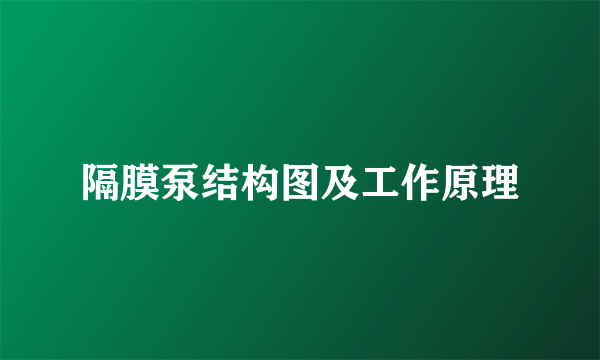 隔膜泵结构图及工作原理