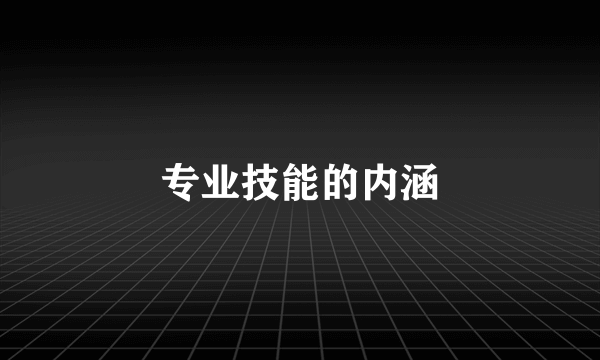 专业技能的内涵