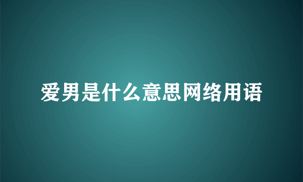 爱男是什么意思网络用语
