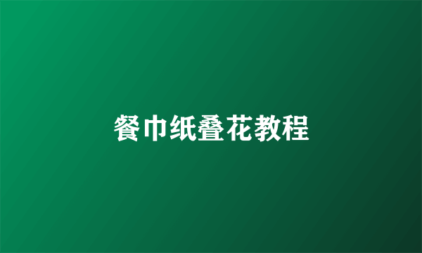 餐巾纸叠花教程