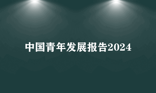 中国青年发展报告2024