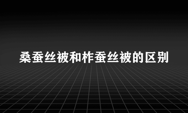 桑蚕丝被和柞蚕丝被的区别