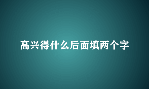 高兴得什么后面填两个字