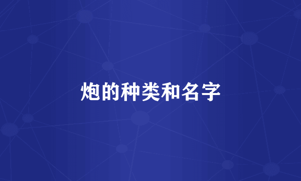 炮的种类和名字