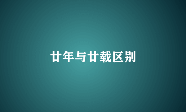廿年与廿载区别