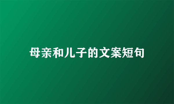 母亲和儿子的文案短句