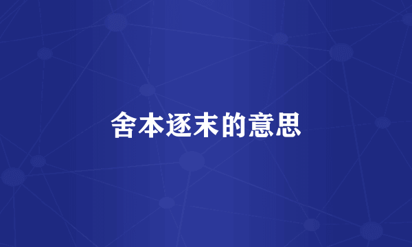 舍本逐末的意思