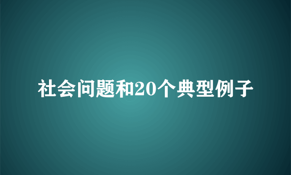 社会问题和20个典型例子