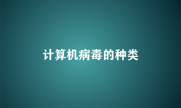 计算机病毒的种类