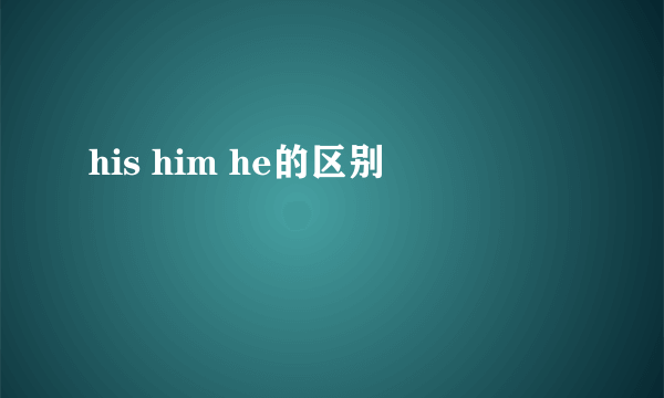 his him he的区别