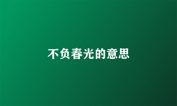 不负春光的意思
