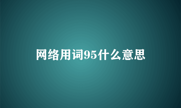 网络用词95什么意思