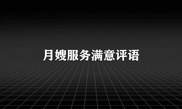 月嫂服务满意评语